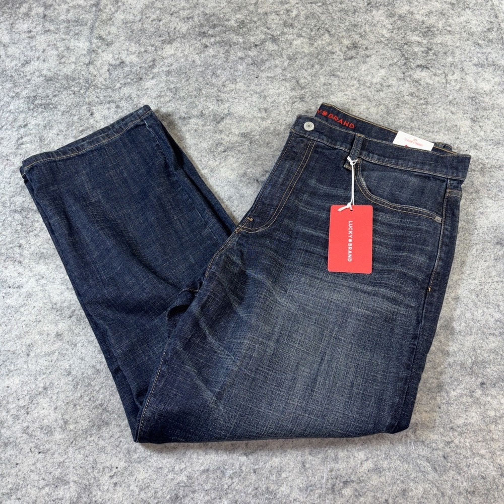 Lucky Brand 329 Classic Straight Leg Jeans Mens 38x30 Blue Dark Wash NWT